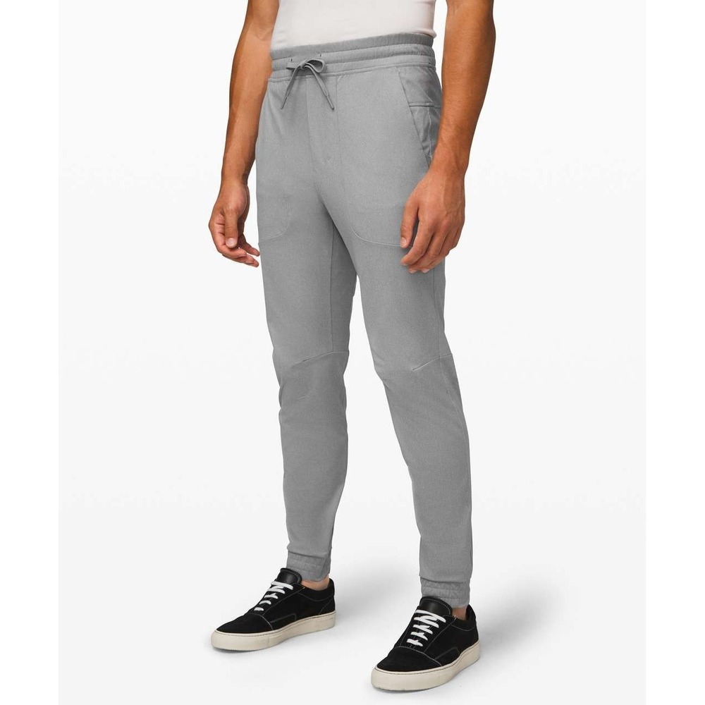 Lululemon ABC Joggers in Heathered Light Cast Men Large Warpstreme Stretch Train